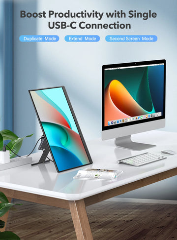 17.3/15.6 inch IPS Ultra Slim Monitor Portable 1080P HDR HDMI Type-C Display